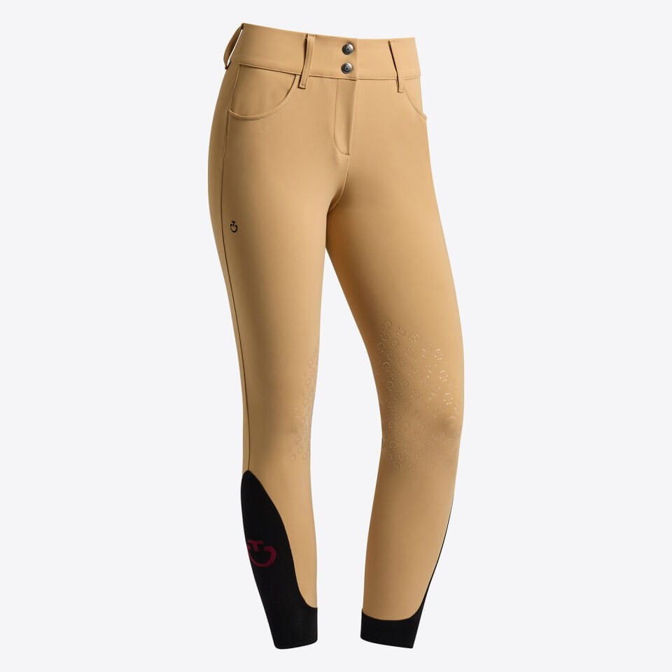 Cavalleria Toscana Women's Jumping Breeches with Knee Grip and Pleated Insert