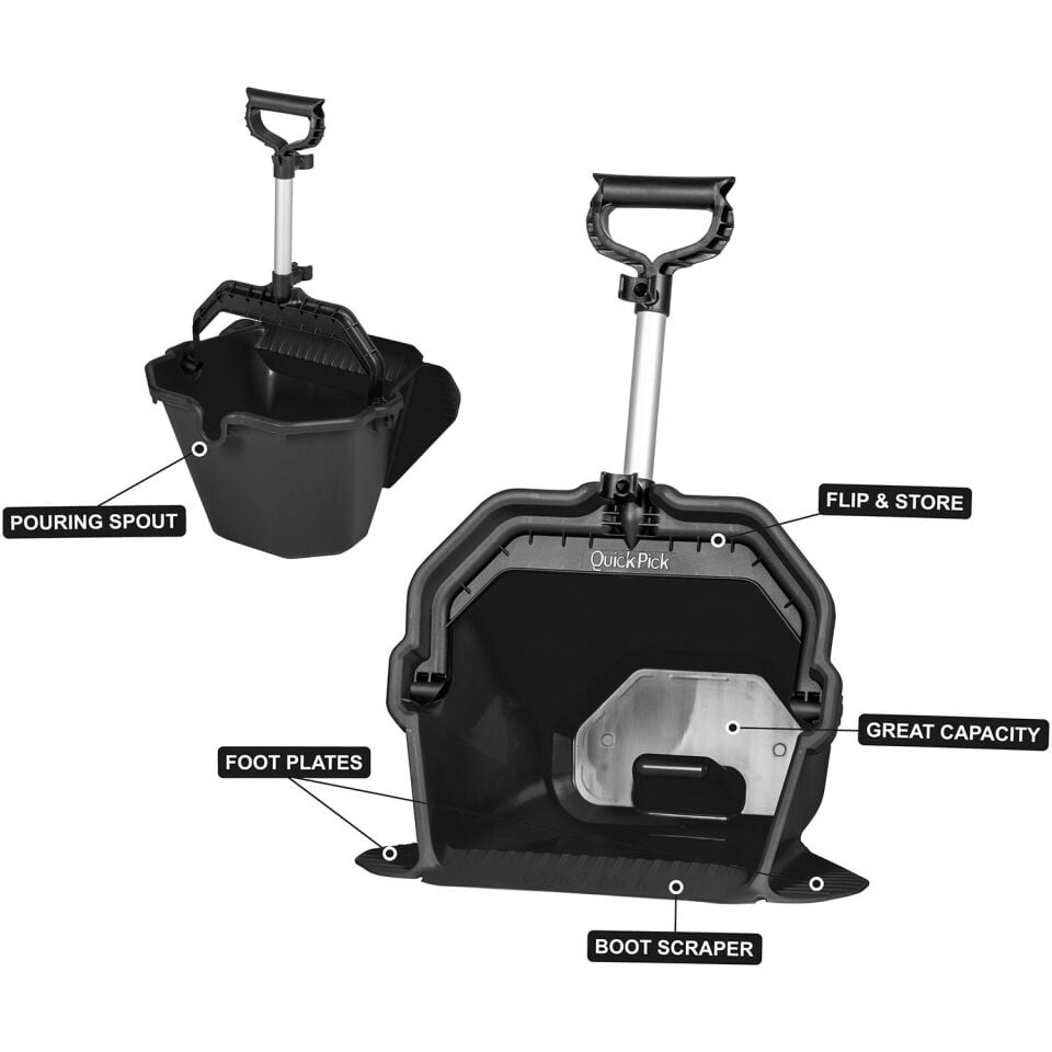 Quick Pick Multipurpose Trash Can with Rake