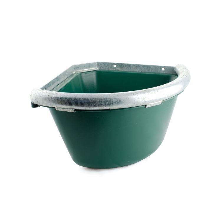 CORNER FEEDING TROUGH WITH IRON EDGE