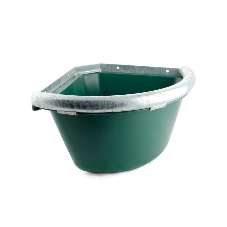 CORNER FEEDING TROUGH WITH IRON EDGE