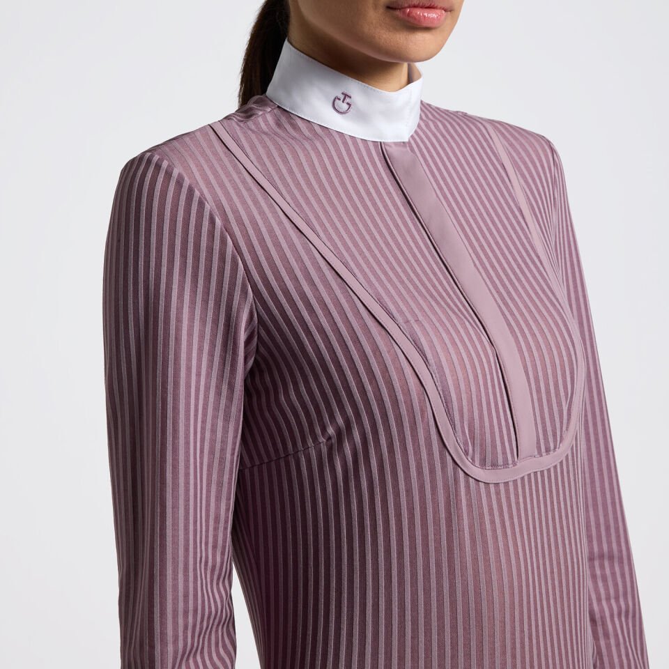 Cavalleria Toscana Women’s Long Sleeve Competition Shirt with Striped Pattern